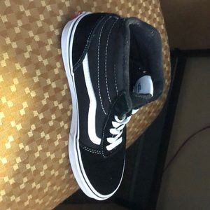 Old school high top black and white vans